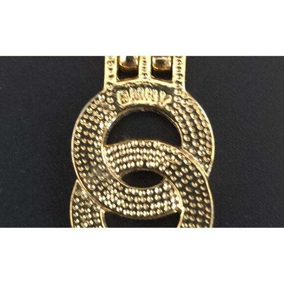 BMNY 14k GP Link Bracelet With Rhinestone Double-Loop Design - Picture 6 of 7